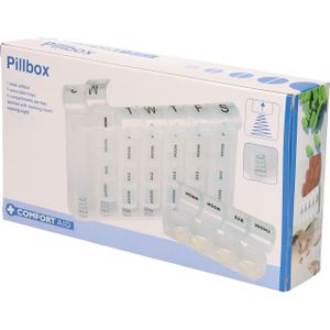 Medicijnen doos/pillendoos 7 daags Engels transparant 20 cm - Pillendoosjes