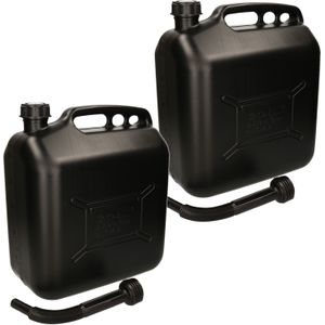 Jerrycan - Zwart - Kunststof - 20 Liter - Met Schenktuit