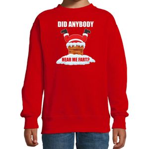 Bellatio Decorations - Kerstsweater - Rood - Did anybody hear my fart - Voor Kinderen