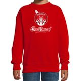 Bellatio Decorations - Kersttrui - Rood - Merry Christmas - Voor Kinderen