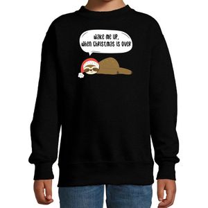 Bellatio Decorations - Kerstsweater - Zwart - Wake me up when christmas is over - Voor Kinderen