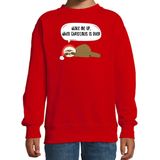 Bellatio Decorations - Kerstsweater - Rood - Wake me up when christmas is over - Voor Kinderen
