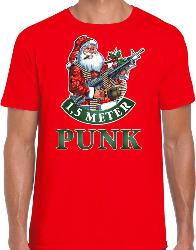 Fout Kerstshirt Kerst t-shirt 1 5 meter punk rood voor heren - Kerstkleding Christmas outfit