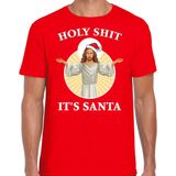 Holy shit its Santa fout Kerstshirt Kerst t-shirt rood voor heren - Kerstkleding Christmas outfit