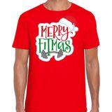 Merry fitmas Kerstshirt Kerst t-shirt rood voor heren - Kerstkleding Christmas outfit