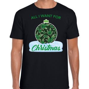 Wiet Kerstbal shirt / Kerst t-shirt All i want for Christmas zwart voor heren - Kerstkleding / Christmas outfit S