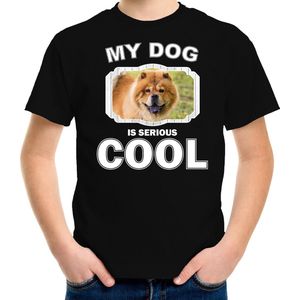 Chow chow honden t-shirt my dog is serious cool zwart voor kinderen