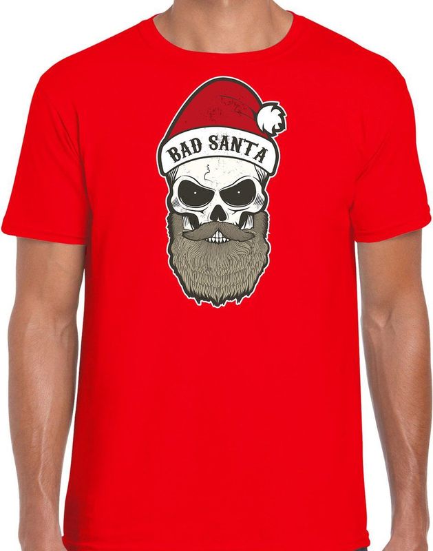 Bad Santa fout Kerstshirt Kerst t-shirt rood voor heren - Kerstkleding Christmas outfit