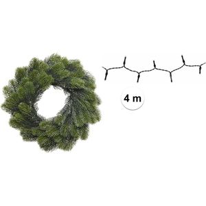 Kerstkrans voorverlichte 24 inch met 50 led fraser sparren gebladerte Kerstkrans voorverlichte 24 inch met 50 led fraser sparren gebladerte
