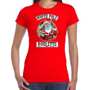 Fout Kerstshirt Kerst t-shirt Northpole roulette rood voor dames - Kerstkleding Christmas outfit