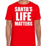 Santas life matters Kerstshirt Kerst t-shirt rood voor heren - Kerstkleding Christmas outfit