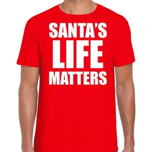 Santas life matters Kerstshirt Kerst t-shirt rood voor heren - Kerstkleding Christmas outfit