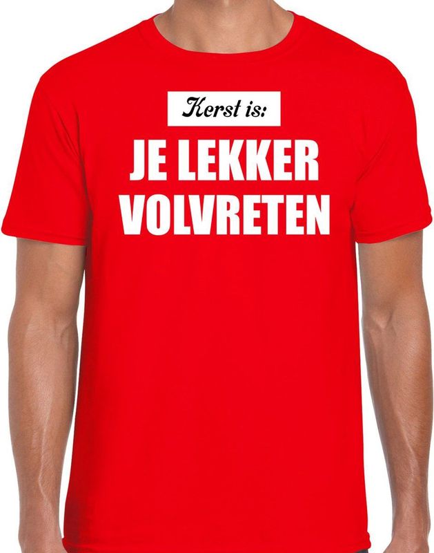 Bellatio Decorations - Kerst T-shirt - Rood - Katoen