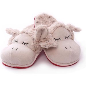 Beige schapen/lammetjes instappers pantoffels/sloffen voor kinderen/jongens/meisjes