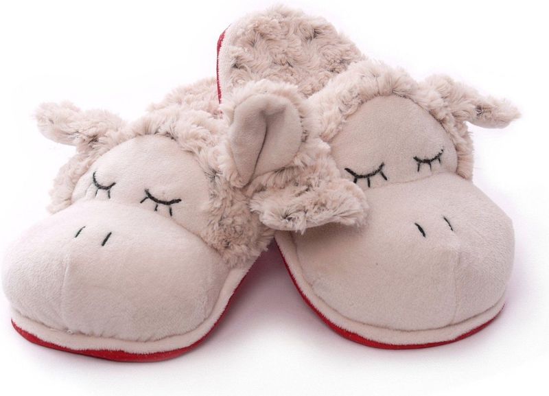 Beige - Dames Pantoffels - Schapen/Lammetjes - 100% Polyester