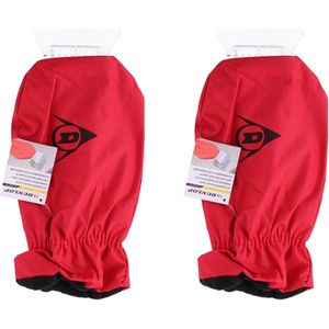 2x Ijskrabbers met want/handschoen rood - Autoruiten ijskrabber - Auto winter accessoires