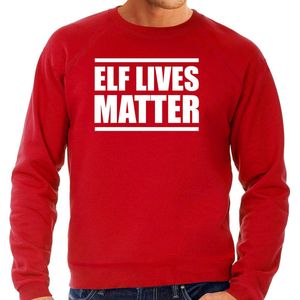Kerst Sweater - Rood - Katoen - Elf Lives Matter