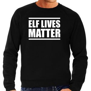 Bellatio Decorations - Kerst Sweater - Zwart - Elf Lives Matter