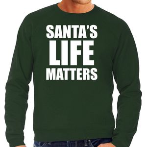 Santas Life Matters - Kerst Sweater - Groen - Heren - Kerstkleding