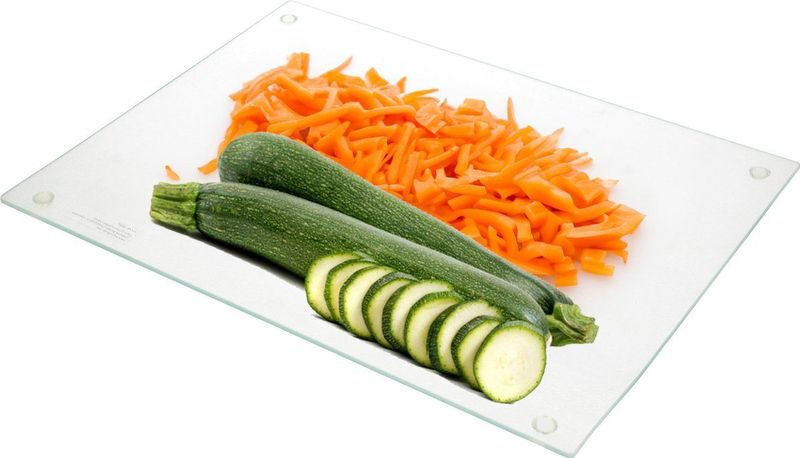 2x Glazen Snijplanken/Serveerplanken met Siliconen Voetjes 30 X 40 cm