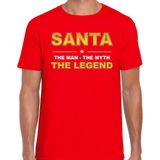 Santa t-shirt the man the myth the legend rood voor heren - Kerst kleding Christmas outfit