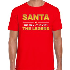 Santa t-shirt the man the myth the legend rood voor heren - Kerst kleding Christmas outfit