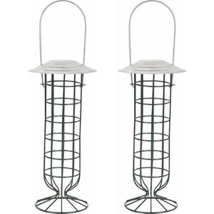 Set van 2x stuks vogel vetbollen houders staand/hangend 27 cm - vogels voeren winter