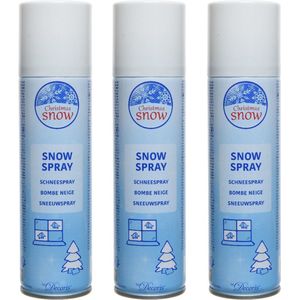 3x Stuks Sneeuwspray/spuitsneeuw Bussen 300 Ml Niet Brandbaar Kunstsneeuw Nepsneeuw Sneeuwdecoraties