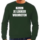 Grote maten Kerst is je lekker volvreten foute Kersttrui / Kerst outfit groen voor heren - kerst truien