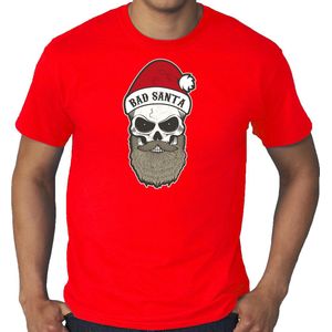 Grote maten Bad Santa fout Kerstshirt Kerst t-shirt rood voor heren - Kerstkleding Christmas outfit
