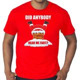 Grote Maten - Did Anybody Hear My Fart - Fun T-shirt - Rood - Heren - Kerstkleding