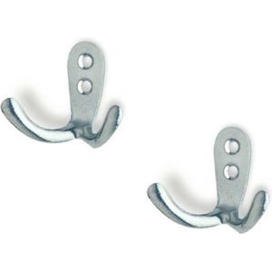 1x Luxe kapstokhaken / jashaken - aluminium - 4.5 x 2.8 cm - kapstok - metalen kapstokhaakjes / garderobe haakjes