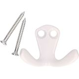 1x Luxe kapstokhaken / jashaken - wit metaal - 4.5 x 2.8 cm - kapstok - metalen kapstokhaakjes / garderobe haakjes