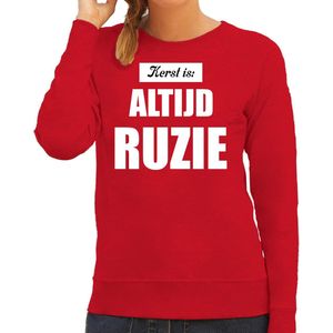 Foute kersttrui rood Kerst is altijd ruzie kerstkleding dames