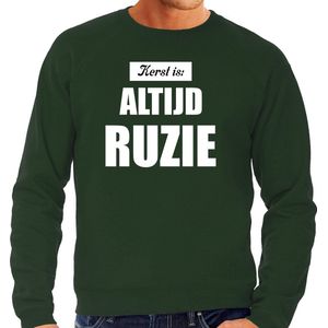 Groene foute kersttrui / sweater Kerst is: altijd ruzie outfit heren - kerst truien
