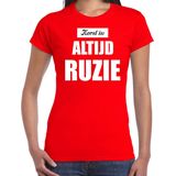 Rood fout Kerstshirt / t-shirt - Kerst is altijd ruzie - dames - Kerstkleding / Christmas outfit XS