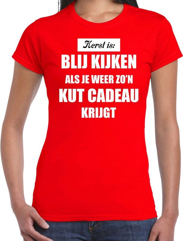 Rood - Kerstshirt - Dames - Kerstkleding