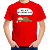 Luiaard - Kerst T-shirt - Rood - Kerstkleding