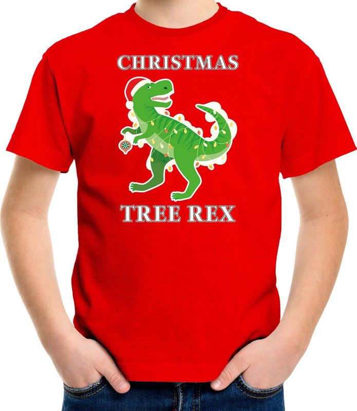 Bellatio Decorations - Kerstshirt - Rood - 100% Katoen