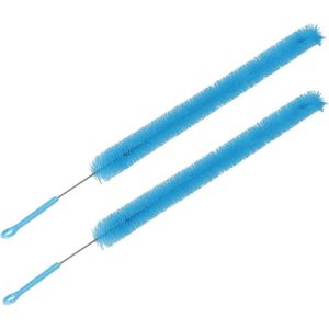 3x Radiatorborstels / stofborstels blauw 72 cm - Schoonmaakborstel/rager verwarming