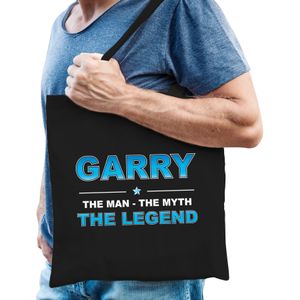 Naam cadeau Garry - The man, The myth the legend katoenen tas - Boodschappentas verjaardag/ vader/ collega/ geslaagd