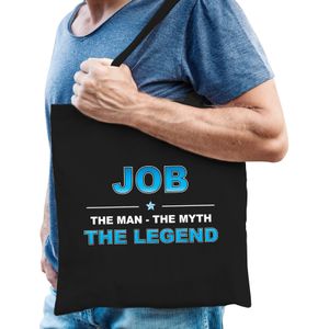 Naam cadeau Job - The man, The myth the legend katoenen tas - Boodschappentas verjaardag/ vader/ collega/ geslaagd