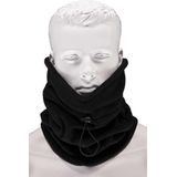 Zwarte thermo fleece sjaal/shawl mevoor volwassenen - Multifunctionele morf sjaal - Gezichtsbedekker/windvanger - Nekwarmers