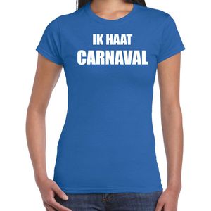 Bellatio Decorations - Verkleed T-shirt - Blauw - Ik Haat Carnaval - Katoen
