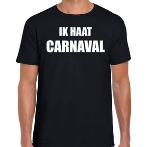 Ik haat carnaval verkleed t-shirt / outfit zwart voor heren - carnaval / feest shirt kleding / kostuum S