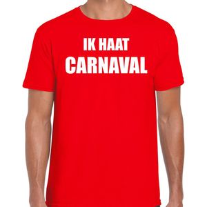 Ik haat carnaval verkleed t-shirt / outfit rood voor heren - carnaval / feest shirt kleding / kostuum S