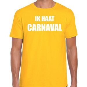 Bellatio Decorations - Verkleed T-shirt - Geel - Ik Haat Carnaval - Heren