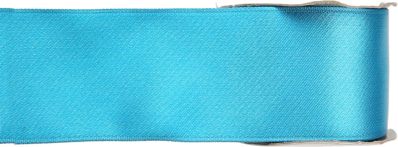 Satijn sierlint - turquoise blauw - Hobby/decoratie cadeau lint - 2,5 cm x 25 meter