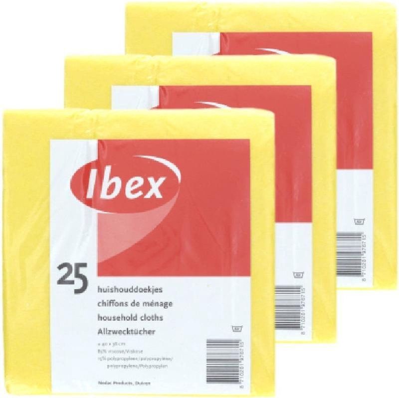 Huishouddoekjes - Geel - Viscose - Set van 75 Stuks