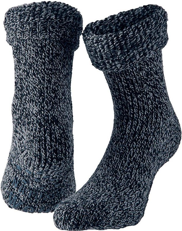 Kinderen anti-slip korte huissokken/slofsokken navyblauw - maat 35-38